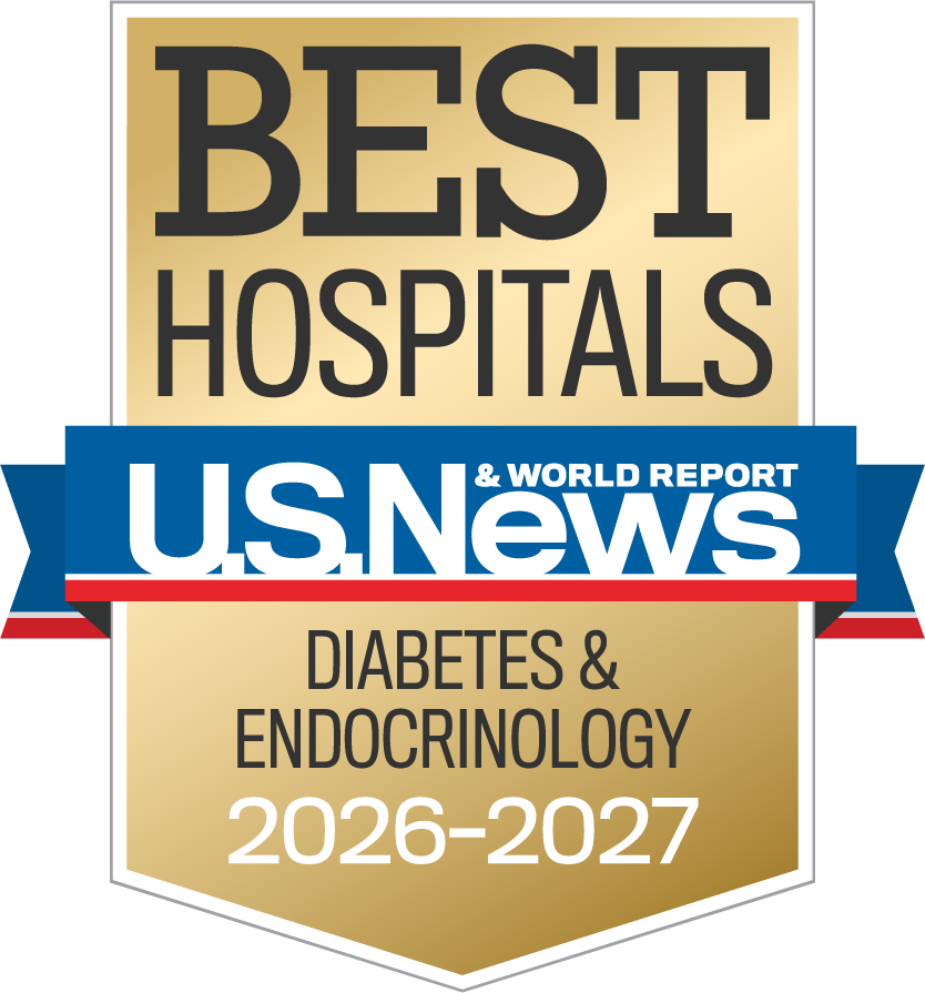 2026-2027 best hospital badge with BJH Best Hospital Speciality Diabetes & Endocrinology